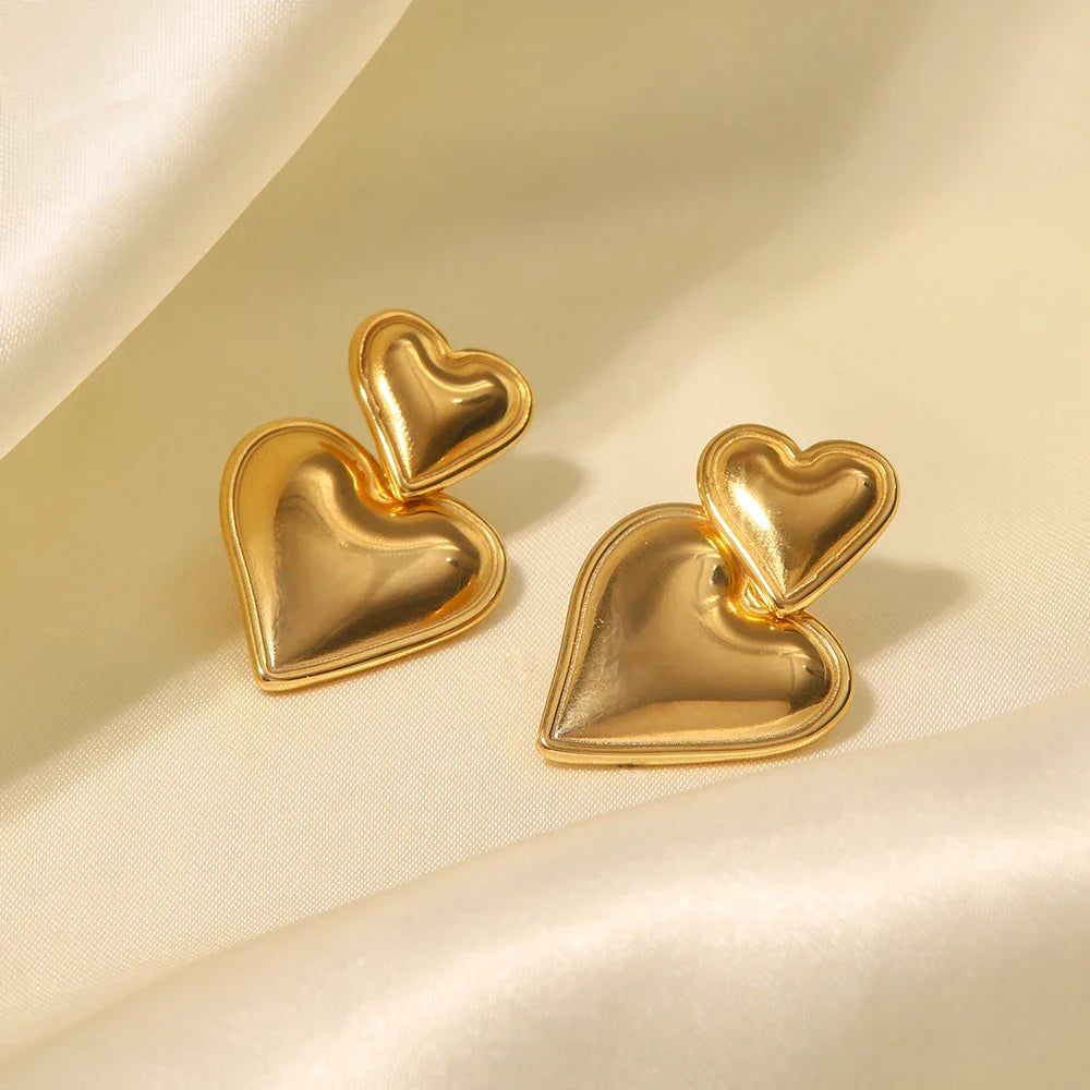 Heart earrings 14K gold plated