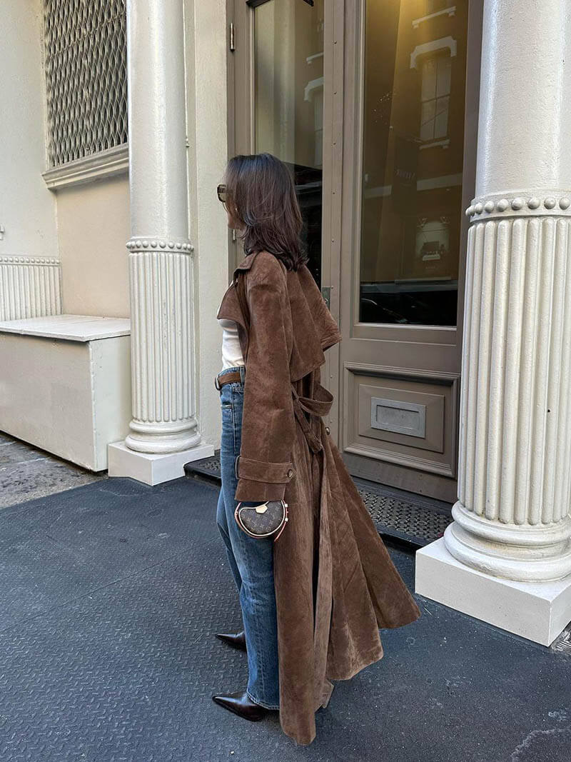 Molly - Suede Trench Coat